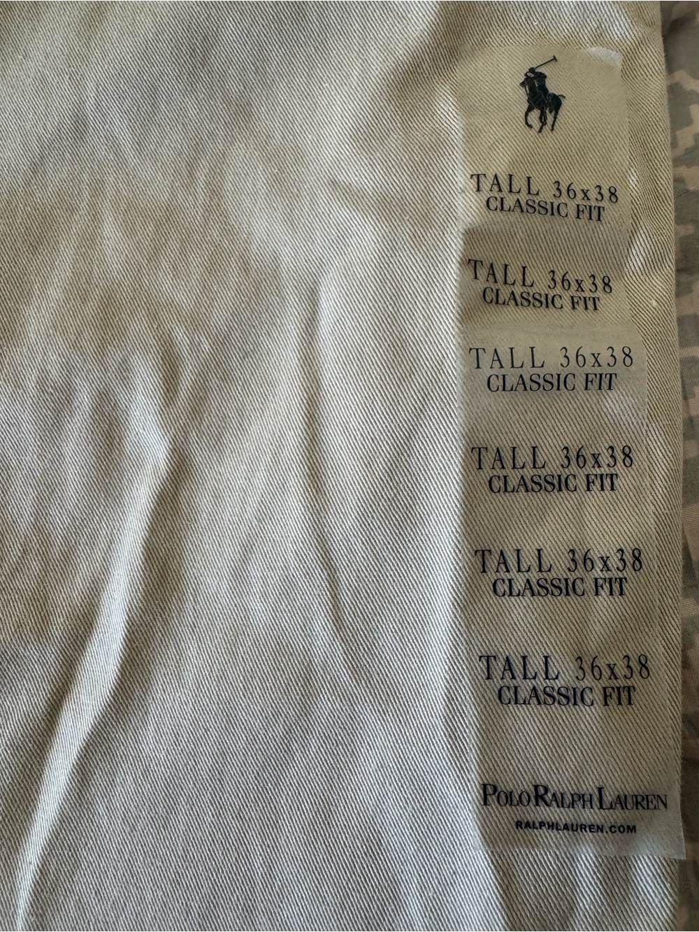 Polo Ralph Lauren Classic Fit Khaki Trousers Tall 36x38 Cotton Twill (NWT) - Picture 9 of 15